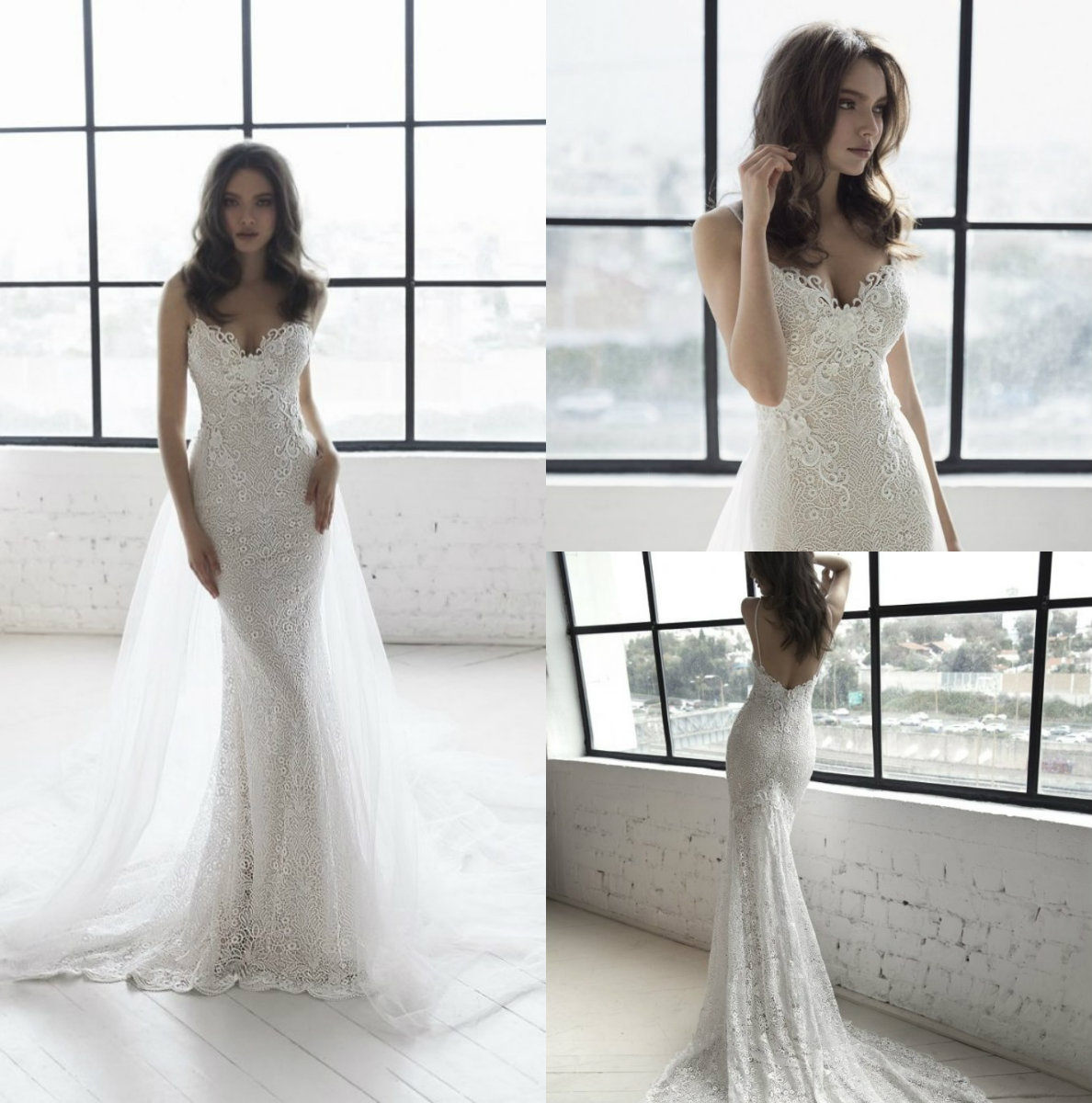 Sexy Julie Vino Mermaid Wedding Dresses Spaghetti Backless Wedding Gowns Plus Size Beach Lace Wedding Dress, Custom made from color chart
Sexy Julie Vino Mermaid Wedding Dresses Spaghetti Backless Wedding Gowns Plus Size Beach Lace Wedding Dress, Custom made from color chart
