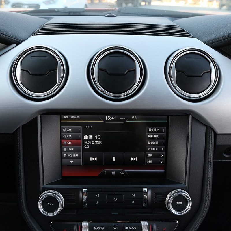 Car Dashboard Central Vent Decoration Circle Ring Aluminum Alloy For Ford Mustang 2015+ Auto Interior Accessories