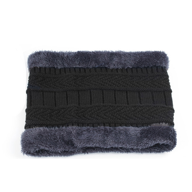 Black hat scarf two-piece cap Neck warm winter hat knitted Caps men Caps men's knitted cap Fleece Knit hats Skullies Beanies D18110601