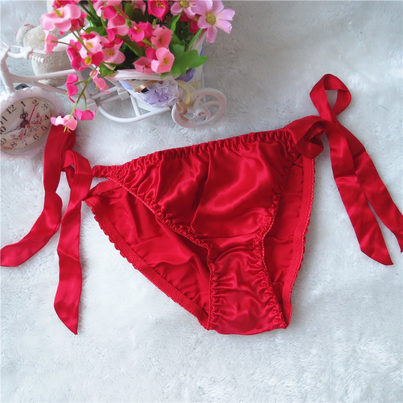 Wholesale 2pcs lady's silk underwear 100% silk triangle sexy bikini adjustable tied low rise briefs underpants panties, Rose
Wholesale 2pcs lady's silk underwear 100% silk triangle sexy bikini adjustable tied low rise briefs underpants panties, Rose