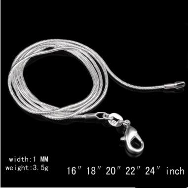 1MM 925 sterling silver smooth snake chains women Necklaces Jewelry snake chain size 16 18 20 22 24 26 28 30 inch 50 pcs
1MM 925 sterling silver smooth snake chains women Necklaces Jewelry snake chain size 16 18 20 22 24 26 28 30 inch 50 pcs