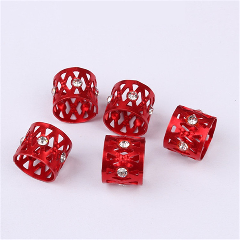Hair Extension Tool Jewelry Metal Tube Lock Rhinestone Hair Dread Braids Dreadlock Beads Adjustable Braid Cuffs Clip H1469