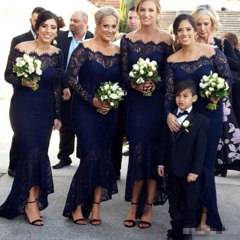 Navy Blue Lace Long Bridesmaids Dresses Off Shoulder Long Sleeve Ankle Length Wedding Party Prom Dress Sexy Bohemia Beach Bridesmaid Dress
Navy Blue Lace Long Bridesmaids Dresses Off Shoulder Long Sleeve Ankle Length Wedding Party Prom Dress Sexy Bohemia Beach Bridesmaid Dress