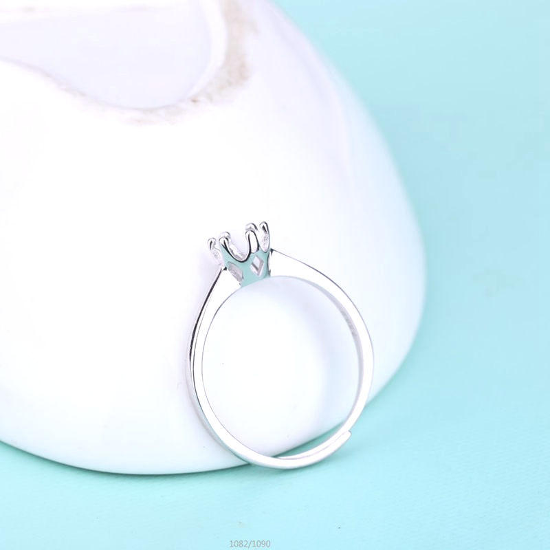 925 Sterling Silver Women Engagement Wedding Ring 4-5MM Round Bead or Pearl Semi Mount Ring Wholesale