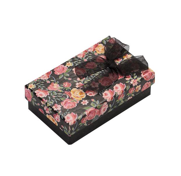 Flower Floral Necklace Earrings Ring Box 5*8cm Jewelry Box Paper Jewelry Gift Box Multi Colors Jewellery Organizer GA59
