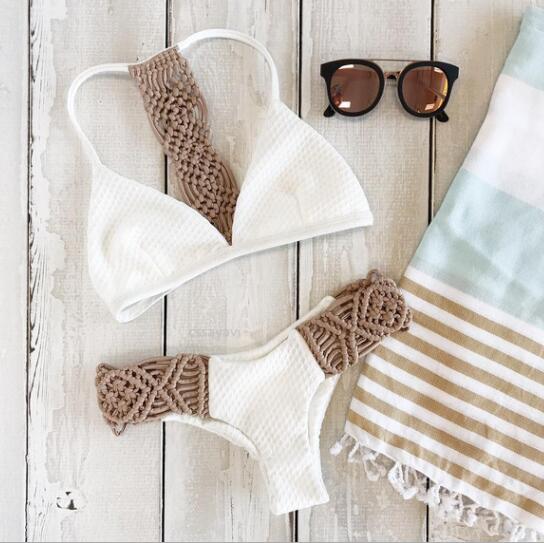 Hot Europe Fashion Women' Sexy 2pcs Bikini Set Crochet Swimsuit Lady' Patchwork Tankinis Swimwear Bathing Suit S0039, White+ khaki
Hot Europe Fashion Women' Sexy 2pcs Bikini Set Crochet Swimsuit Lady' Patchwork Tankinis Swimwear Bathing Suit S0039, White+ khaki