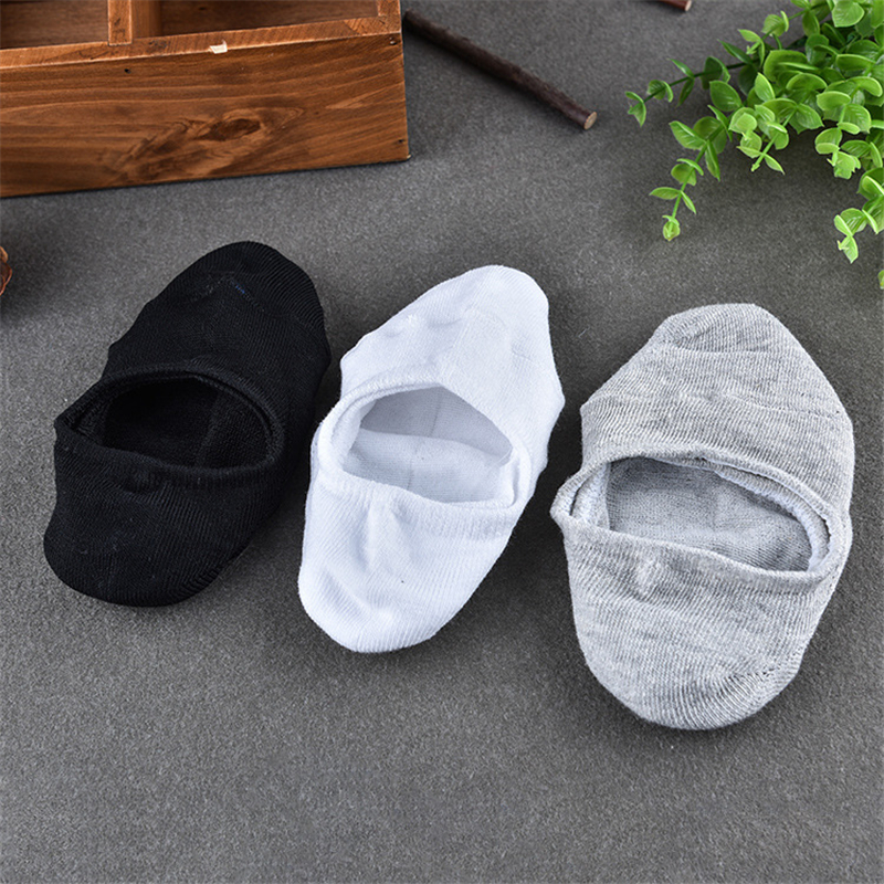 Naiveroo 5 Pairs Men Casual Bamboo Fiber Boat Socks Non-Slip Silicone Invisible Ankle Socks Summer Style Male Short S6371