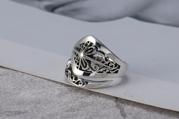 2019 new 925 sterling silver fine jewelry vintage American hand-made designer cross men's rings antique silver adjustable open rings