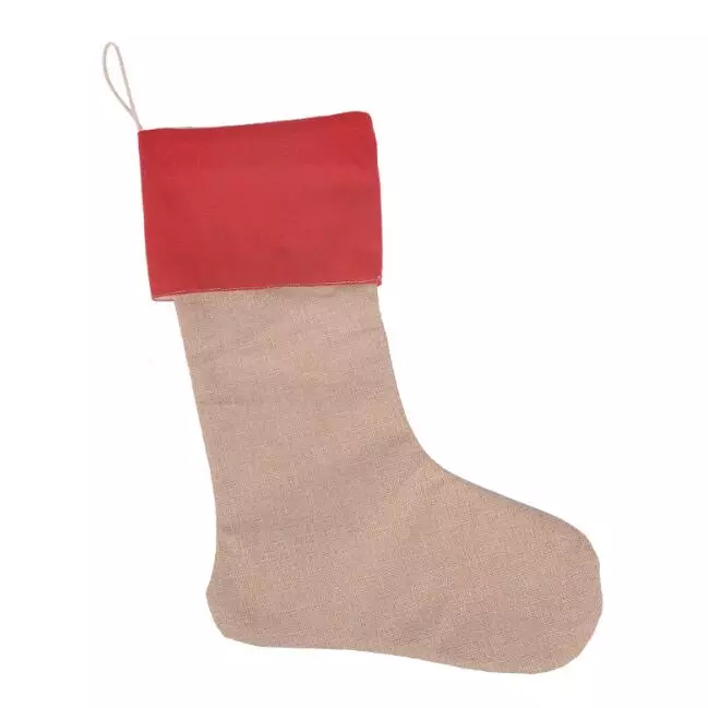 7 colors canvas Christmas stocking gift bags 12*18inch canvas Christmas Xmas stocking Large Size Plain Burlap decorative socks bag