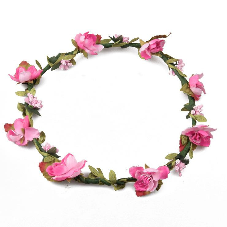 Beach Summer Flower Wreath Garland Crown Festival Wedding Bridal Bridesmaid Floral Headband BOHO Headdress Headpiece Hair Accessories