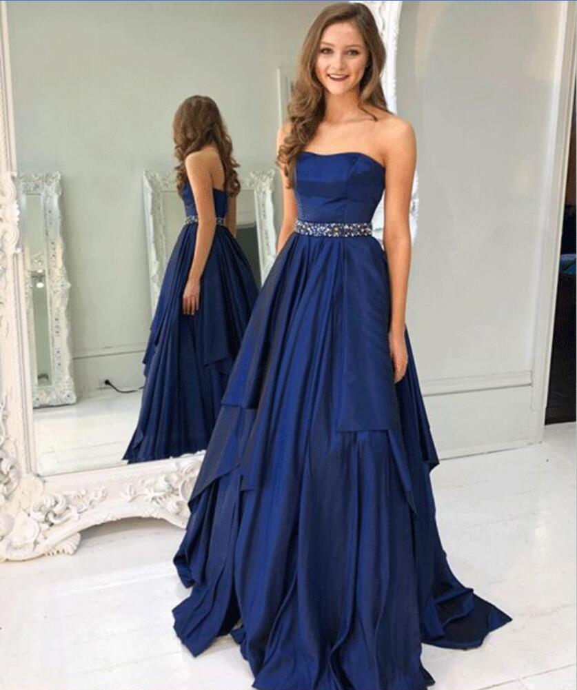 Navy Blue Elegant Dress for Evening Strapless Beaded Waist Ruched Skirt A-Line Evening Gowns Long Girls Graduation Dresses vestidos fiesta, Pink
Navy Blue Elegant Dress for Evening Strapless Beaded Waist Ruched Skirt A-Line Evening Gowns Long Girls Graduation Dresses vestidos fiesta, Pink