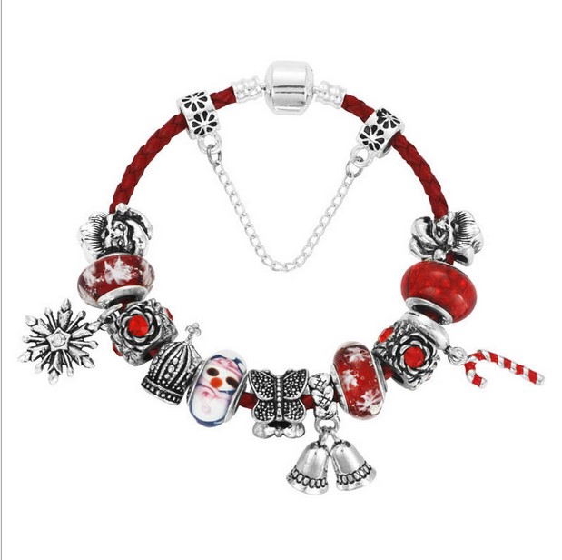 925 Sterling Silver Christmas Charm Bead fit European Pandora Bracelets for Women Charm Snowflake Red Genuine Leather Chain Fashion Jewelry
925 Sterling Silver Christmas Charm Bead fit European Pandora Bracelets for Women Charm Snowflake Red Genuine Leather Chain Fashion Jewelry