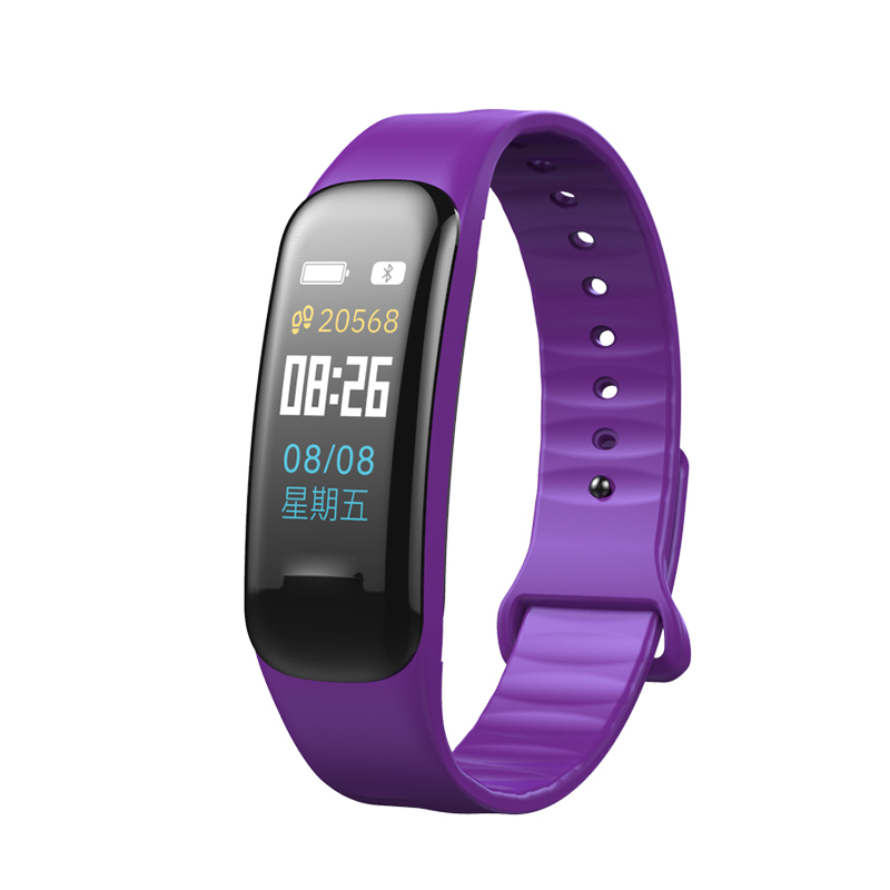 Bracelet C1 Plus intelligent Bluetooth Smartwatch Moniteur de suivi de la forme physique Bande C1 Plus Moniteur de fréquence cardiaque Oxygène Br