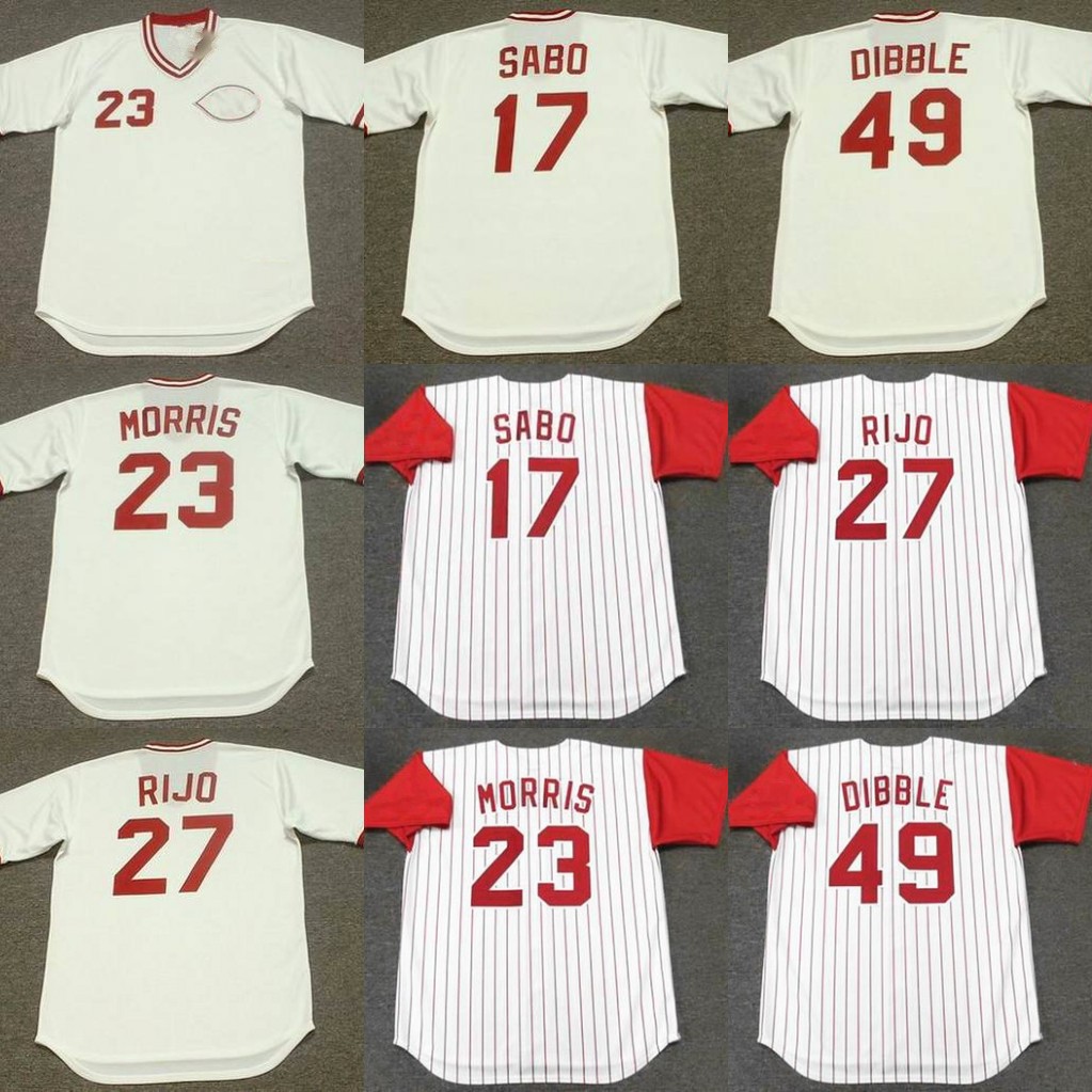 17 CHRIS SABO 23 HAL MORRIS 27 JOSE RIJO 49 ROB DIBBLE Baseball Jersey men women youth stitched, Blue;black
17 CHRIS SABO 23 HAL MORRIS 27 JOSE RIJO 49 ROB DIBBLE Baseball Jersey men women youth stitched, Blue;black