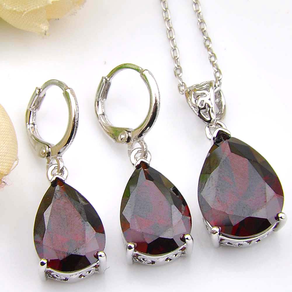 Luckyshine 6 Sets/Lot Fashion Vintage Red Garnet Crystal Cubic Zirconia 925 Silver Pendants Necklaces &Drop Earrings Jewelry Sets
Luckyshine 6 Sets/Lot Fashion Vintage Red Garnet Crystal Cubic Zirconia 925 Silver Pendants Necklaces &Drop Earrings Jewelry Sets