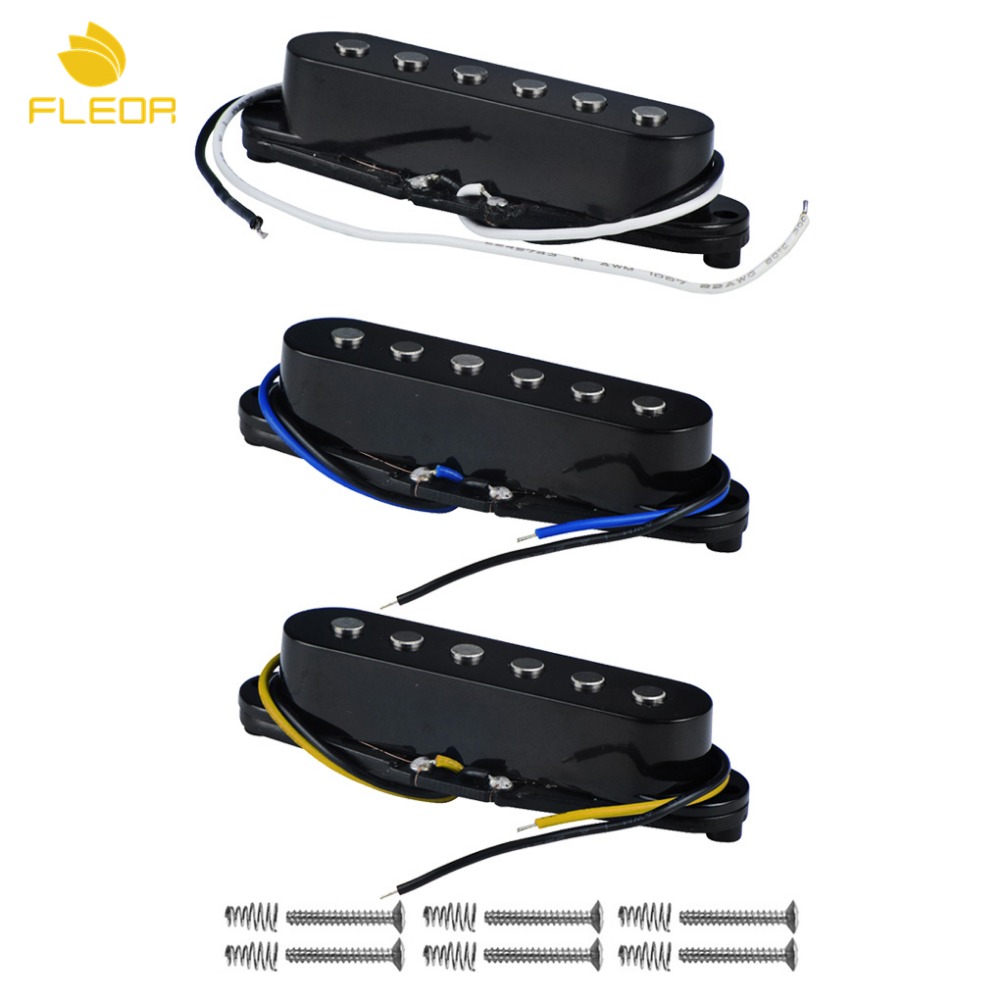 FLEOR 3PCS/Set Alnico 5 Guitar Single Coil Pickup SSS Neck/Middle/Bridge Pickup 50/50/52mm fit FD Strat, Black
FLEOR 3PCS/Set Alnico 5 Guitar Single Coil Pickup SSS Neck/Middle/Bridge Pickup 50/50/52mm fit FD Strat, Black