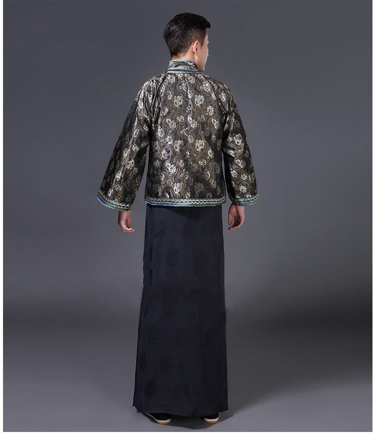 Chinese Men Cheongsam Tang suit Costume Oriental Hanfu male vestido traditional Chinese ancient the qing dynasty garment Ethnic Clothing