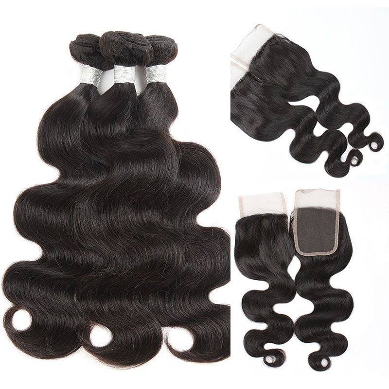Body Wave Human Hair with Closure Brazilian Peruvian Indian Malaysian 4x4 Lace Closure with Bundles Remy Human Hair Wefts, Natural color
Body Wave Human Hair with Closure Brazilian Peruvian Indian Malaysian 4x4 Lace Closure with Bundles Remy Human Hair Wefts, Natural color