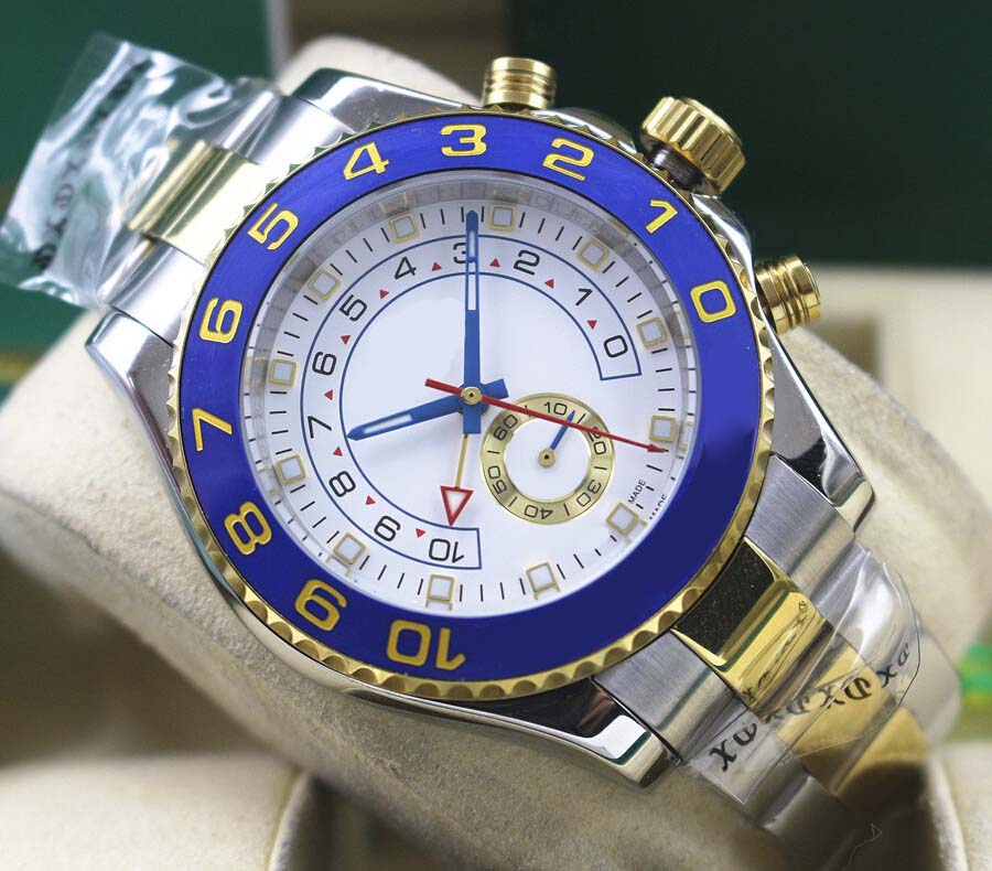 Top luxury Watch Asia 2813 Movement 44MM blue ceramic bezel 18 k gold GMT 116681 Mechanical Automatic Mens Watches, Slivery;brown
Top luxury Watch Asia 2813 Movement 44MM blue ceramic bezel 18 k gold GMT 116681 Mechanical Automatic Mens Watches, Slivery;brown
