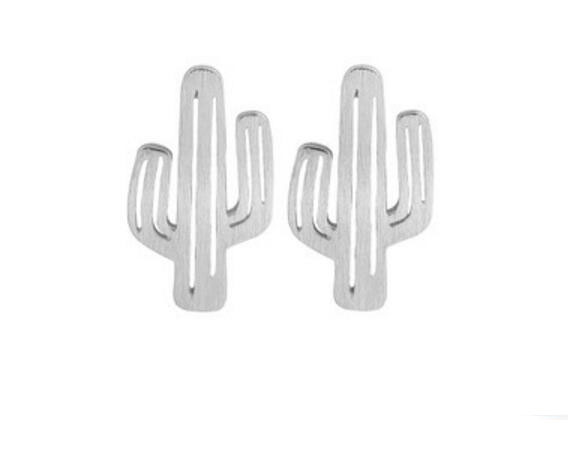 New Fashion Hollow Cactus Jewelry Sets Gold And Silver Cactus Pendant Bracelet Earrings Necklace Sets Women Nice Jewelry