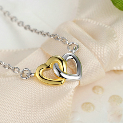 Real 925 Sterling Silver & Gold Color United in Love Heart Pendant Necklaces For Women Lady Original Jewelry Gift CRN011, Bronze;silver
Real 925 Sterling Silver & Gold Color United in Love Heart Pendant Necklaces For Women Lady Original Jewelry Gift CRN011, Bronze;silver