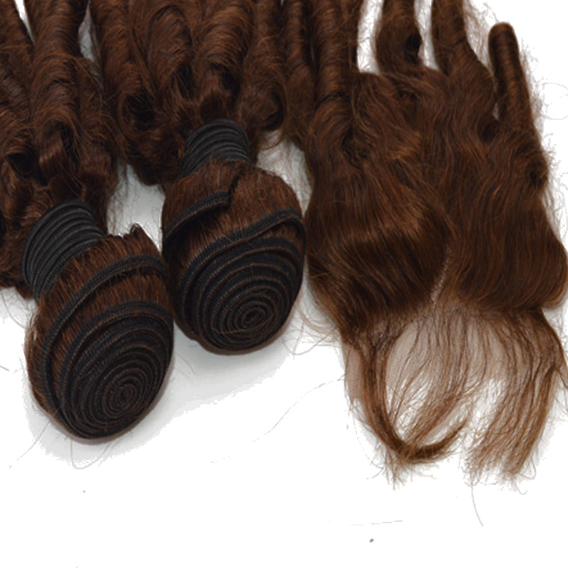 Pure Color #6 9A Hot Sale Products For Women 2Pcs Wefts With 1Pcs Lace Closure Virgin Hair Double Drawn Hair Wefts Extensions