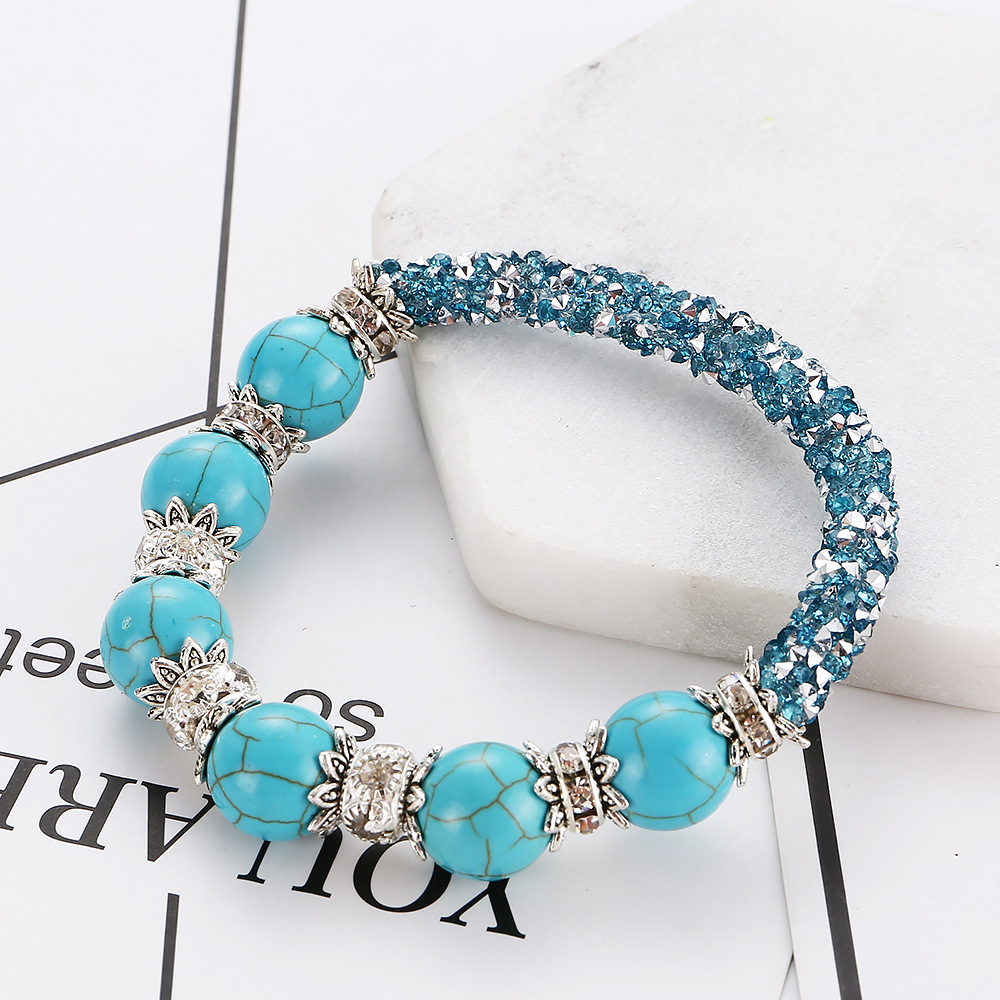 New Turquoises Beads Strands Natural Stone Bracelets for Women Men Alloy Flower Decoration Shiny Charm Bracelet Bangle Fashion Jewelry
New Turquoises Beads Strands Natural Stone Bracelets for Women Men Alloy Flower Decoration Shiny Charm Bracelet Bangle Fashion Jewelry