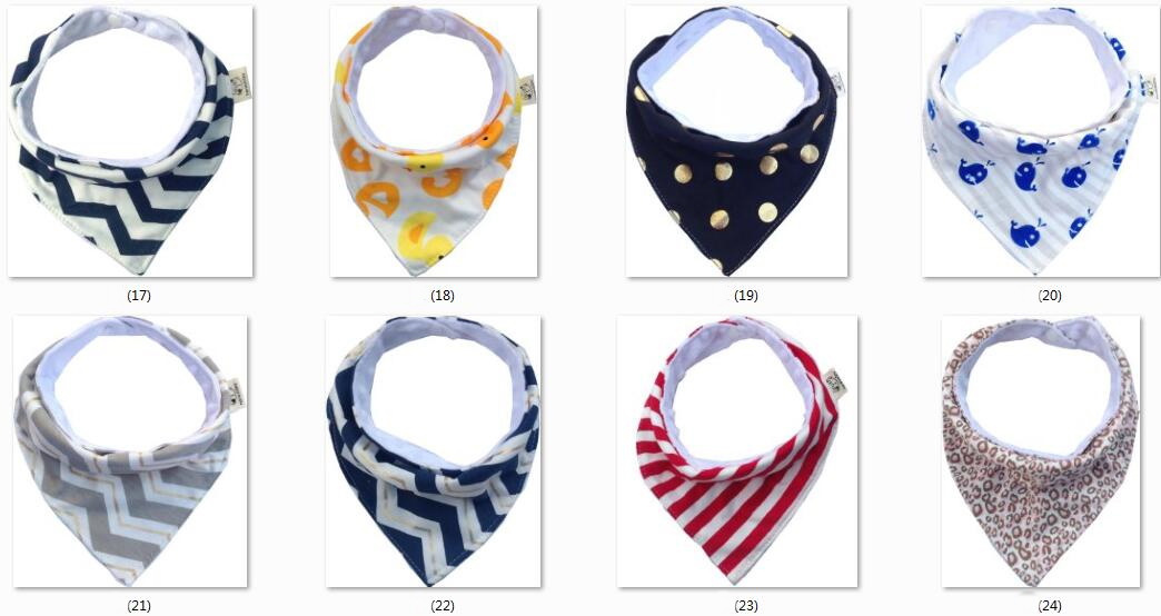 20pcs Baby Triangle Bib burp cloths soft 100% Cotton minky dots water absorption Bandana Bibs Infant Saliva Bavoir Towel Pinafore Apron YE08