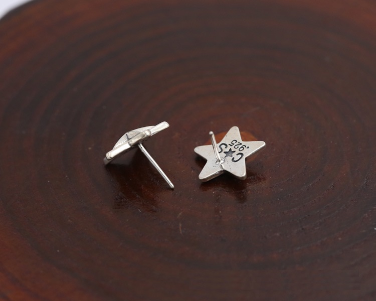 Brand new 925 sterling silver vintage jewelry American European antique silver hand-made designer stars stud earrings for women & men