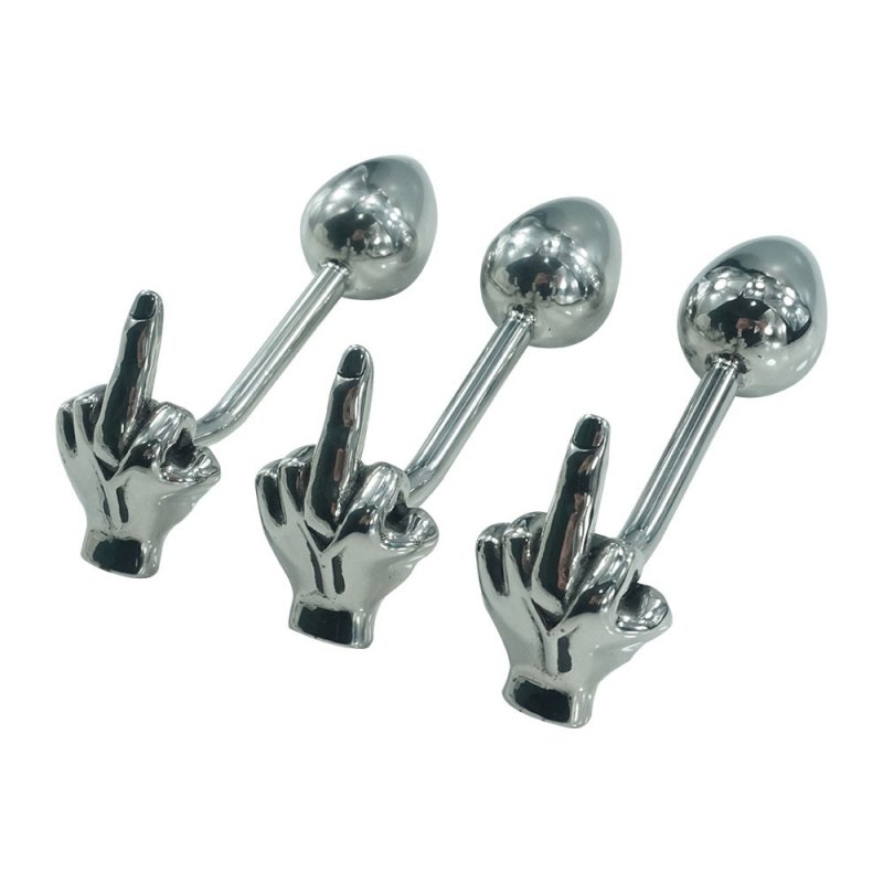 Anal Toys Dildo Vibrator Finger Shape Prostate Prostata Massage Butt Plugs Stainless Steel Gaystopper Sex Toy