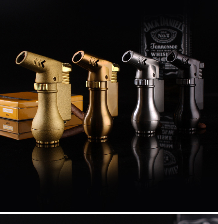 Mini Spray Gun Compact Butane Torch Turbo 1300 C Flated Windproof Metal Jet Lighter NO GAS W260202