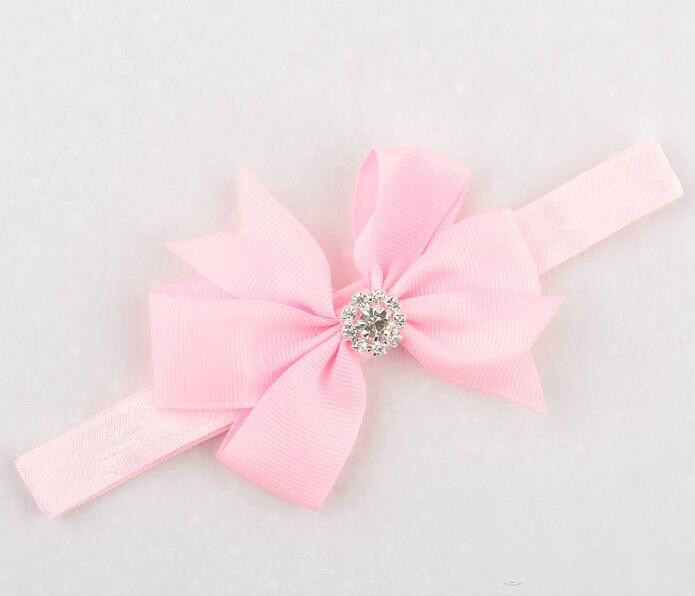 Free Shipping Wholesale 18 Colors Rhinestone Dovetail Bow Baby Girl Headbands Headband Jewelry Children Hairband Girls Hair Bows Accessories