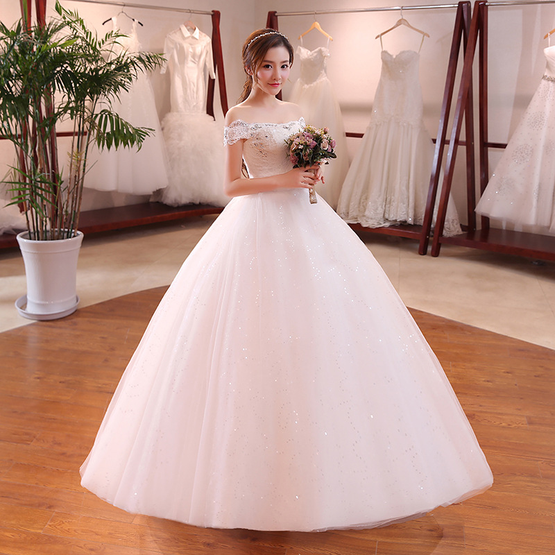 Hot Sale Summer Soft Satin Wedding Dress 2018 New Arrival Korean Style Boat Neck Simple Plus Size bride Vestido De Noiva A-Line