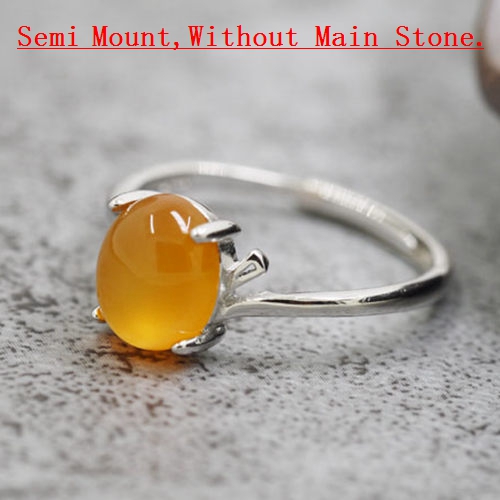 925 Sterling Silver Engagement Wedding Ring for Women 7x9 6x8 8x10 9x11 10x12 11x13mm Oval Cabochon Semi Mount Ring Setting