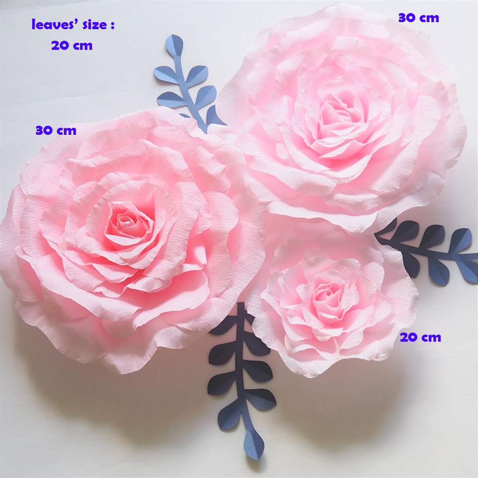 Giant Paper Flowers Backdrop Artificial Handmade Crepe Paper Rose 3PCS+Leaves 3PCS For Wedding & Party Deco Home Decoration
Giant Paper Flowers Backdrop Artificial Handmade Crepe Paper Rose 3PCS+Leaves 3PCS For Wedding & Party Deco Home Decoration