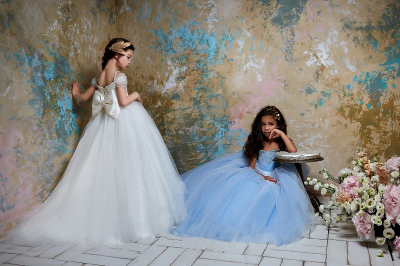 Pentelei 2019 Cinderella Girls Pageant Dresses Spaghetti Off The Shoulder Beaded Princess Kids Flower Girls Dress Birthday Gowns