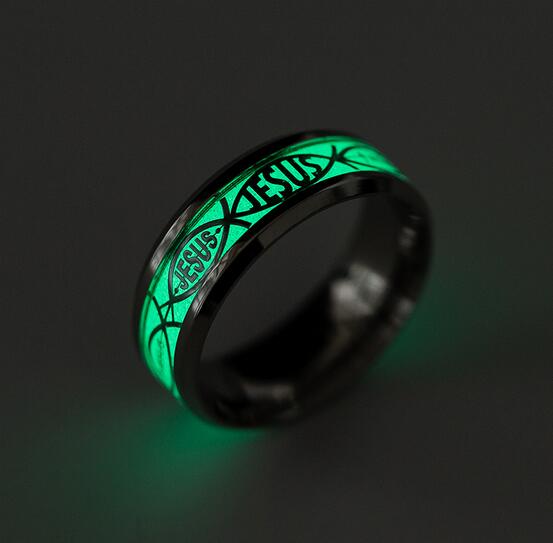 Religious Christian ring Jesus luminous ring JESUS letters men cool light titanium steel ring spot wholesale
Religious Christian ring Jesus luminous ring JESUS letters men cool light titanium steel ring spot wholesale