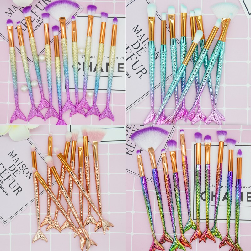 Hot 10 PCS Mermaid Makeup Brushes Set Foundation Blending Powder Eyeshadow Contour Concealer Blush Cosmetic Makeup Tool
Hot 10 PCS Mermaid Makeup Brushes Set Foundation Blending Powder Eyeshadow Contour Concealer Blush Cosmetic Makeup Tool