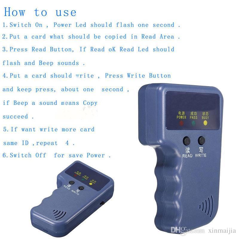 Handheld 125Khz RFID ID Card Copier Reader/Writer + 6 Writable Tags + 6 Cards