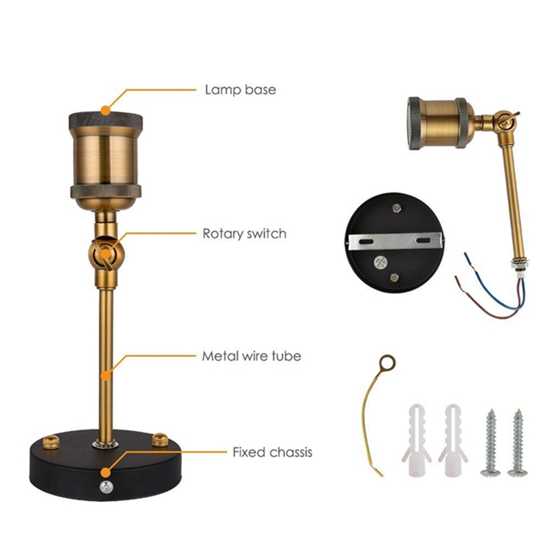 LED Vintage Wall lights 110V 220V E27 Metal Wall Lamps Home Decor Simple Single Swing Wall Lamp Retro Rustic Light Fixtures Lighting ing