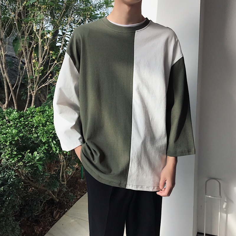 2018 Summer New Men's Short-sleeved T-shirt Loose Casual Fashion Wild Hit Color Stitching Personality Street, Black
2018 Summer New Men's Short-sleeved T-shirt Loose Casual Fashion Wild Hit Color Stitching Personality Street, Black