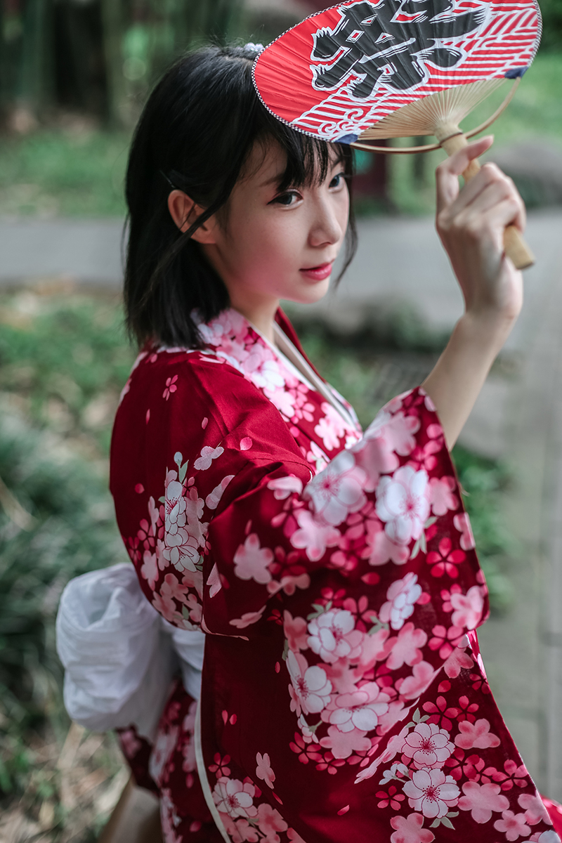 Asian Standard Traditional Japanese Floral Kimono with Obi Women's Cotton Bath Robe Yukata Female Vintage Cosplay Costume Evening Dress