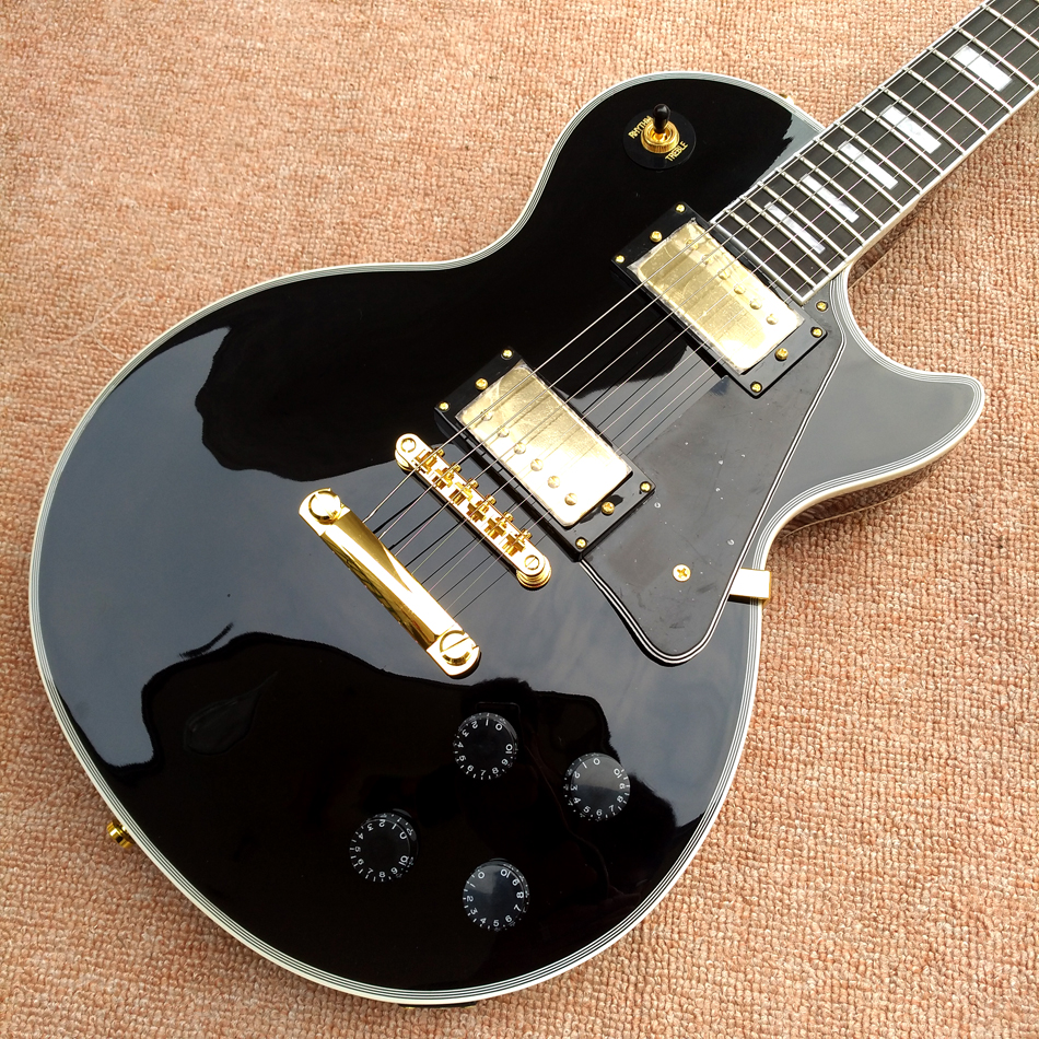 Promotion! Custom Shop Black Beauty Gloss Black Electric Guitar Ebony Fingerboard & Fret Bindings, Humbucker Pickups, Black Pickguard
Promotion! Custom Shop Black Beauty Gloss Black Electric Guitar Ebony Fingerboard & Fret Bindings, Humbucker Pickups, Black Pickguard