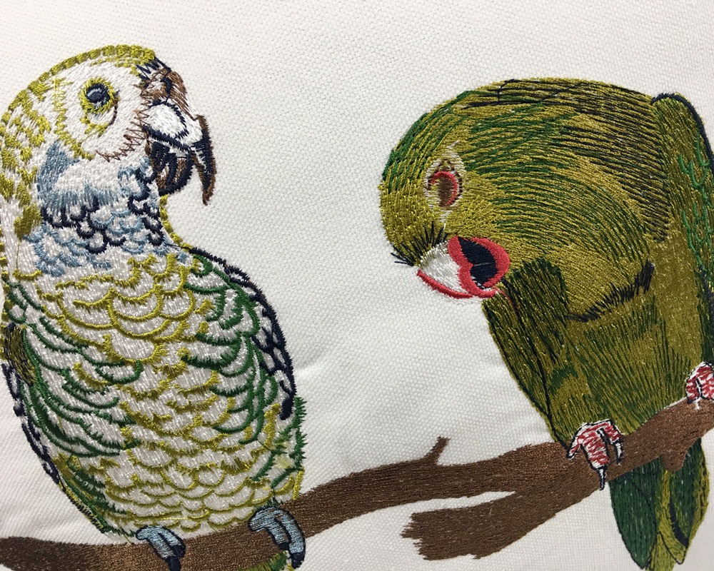 Deluxe Embroidery Parrots Plant Designer Pillow Cover Sofa Cushion Cover Canvas Home Bedding Decorative Pillowcase 18x18quot Sel7548570