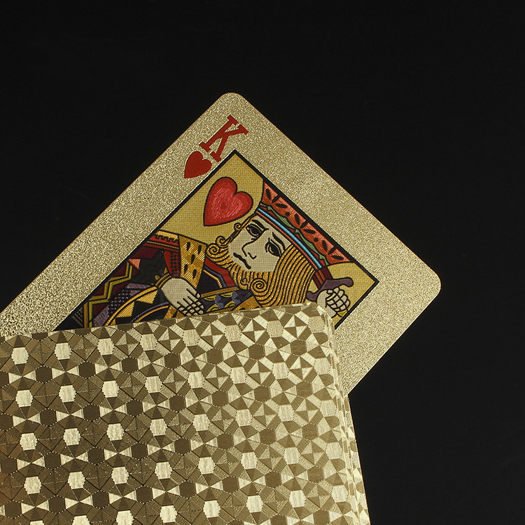 55pcsbox Poker Waterproof Playing Cards Set Pure Color Golden Poker Card Sets Classic Magic Tricks Tool Board Game High Quality