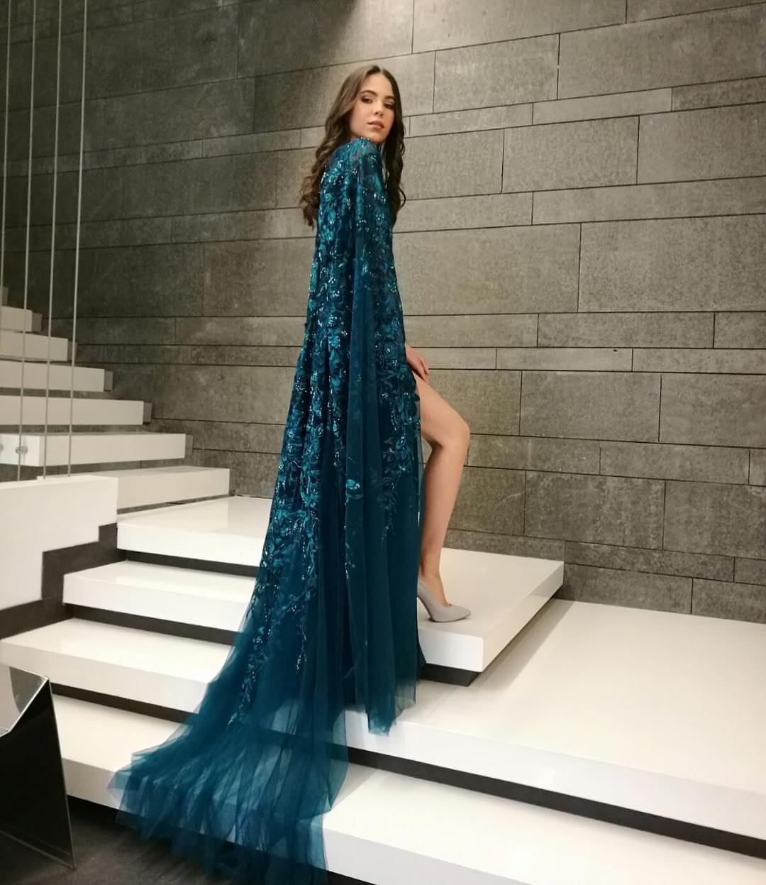 Tony Ward 2018 Evening Dresses Formal Wear Fancy Deep V Neck Lace Applique Beaded Sequins Prom Dress Front Split Sweep Train Design