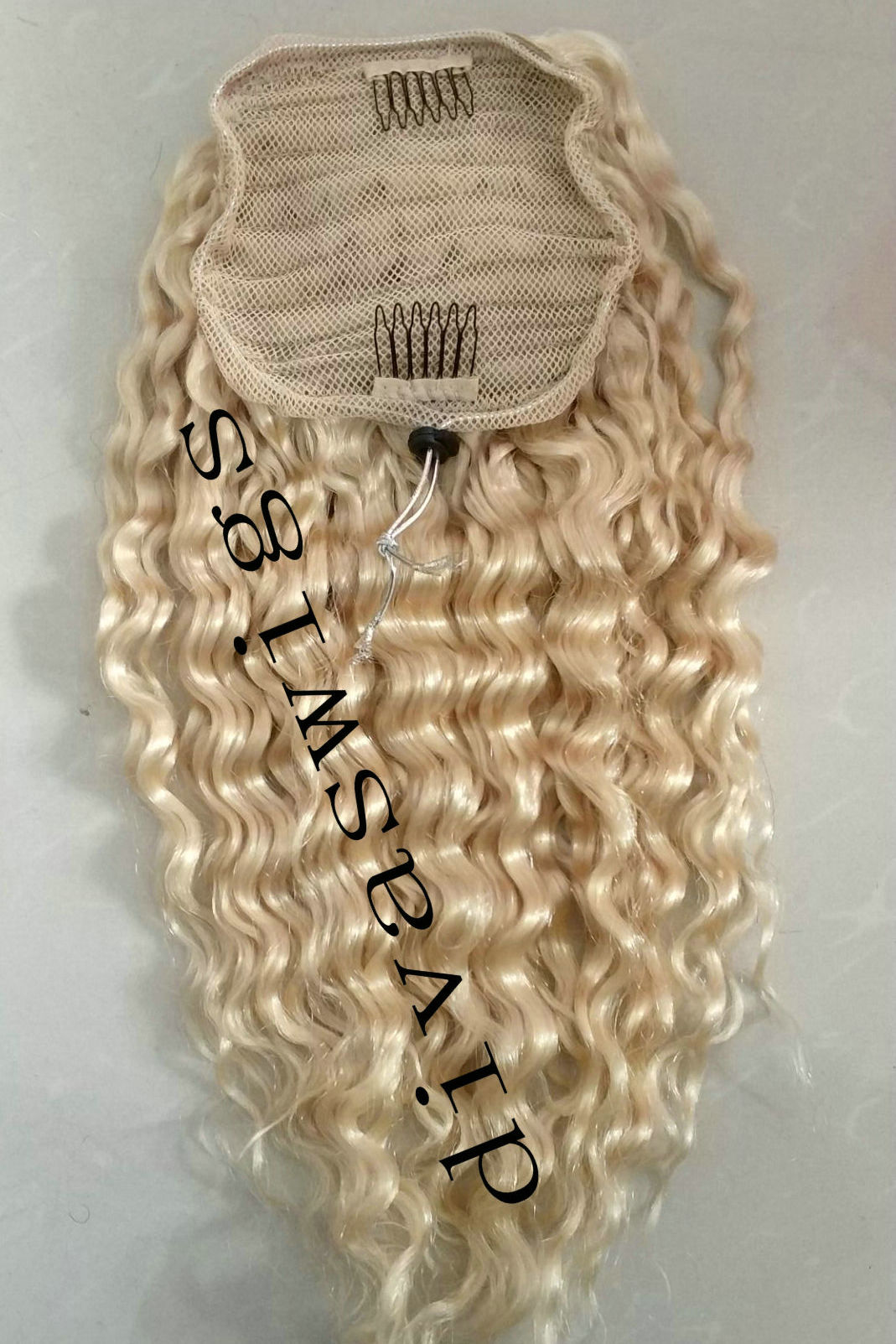 New arrival 613 Honey Blonde Colored Deep Curly virgin human hair ponytail extension 100-140g blond virgin hair kinki drawstring