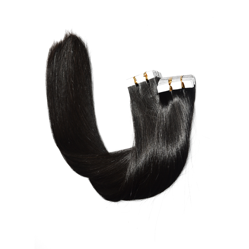 Tape in Human Hair Extensions #1B Natural Color Remy Human Hair Extensions Silk Straight 100g 40pcs