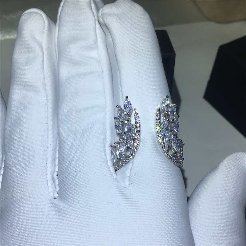 Angel wings ring 925 Sterling silver 5A Sona Cz Engagement wedding band rings for women Bridal Finger Jewelry