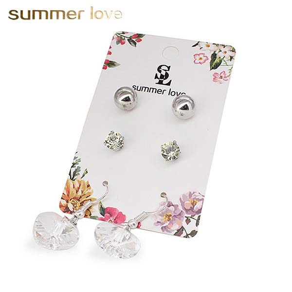 High Quality Crystal Heart Dangle Earring Set for Women Ball Round Rhinestone Stud Earring Set Trendy Jewelry with Gift Card 
High Quality Crystal Heart Dangle Earring Set for Women Ball Round Rhinestone Stud Earring Set Trendy Jewelry with Gift Card